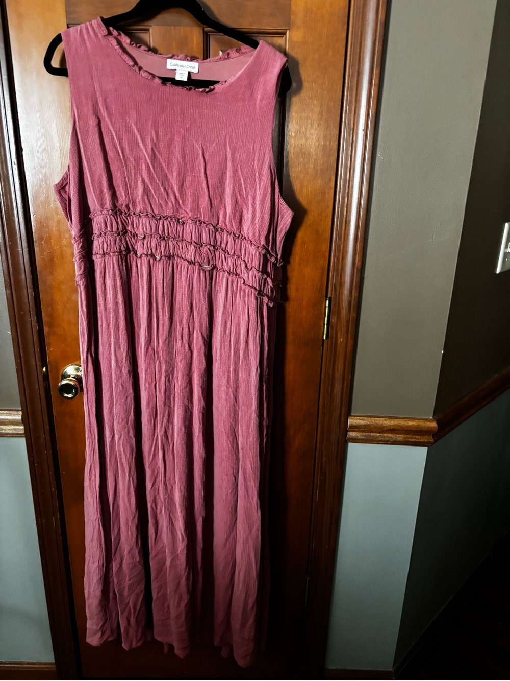 Coldwater Creek Dusty Rose Sleeveless Maxi Dress